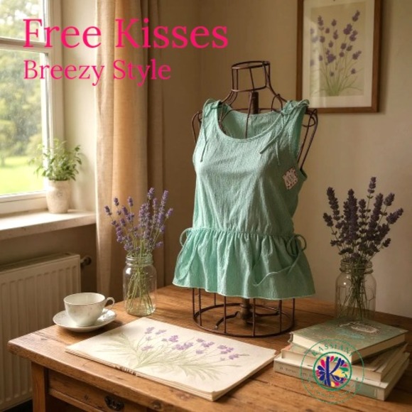 Free Kisses Tops - Free Kisses Sleeveless Tank Top – Plus Size 2X Green | Breezy‎ & Lightweight